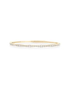 1.49 Cts White Diamond Flex Bangle in 14K Yellow Gold