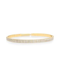 1.8 Cts White Diamond Flex Bangle in 14K Yellow Gold
