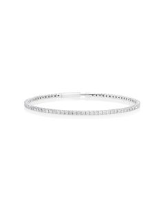 1.8 Cts White Diamond Flex Bangle in 14K White Gold