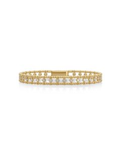 0.9 Cts White Diamond Flex Bangle in 14K Yellow Gold