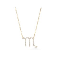 0.12 Cts White Diamond Scorpio Necklace in 14K Gold