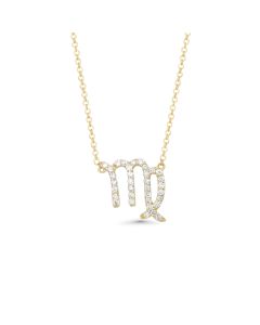 0.14 Cts White Diamond Necklace in 14K Yellow Gold