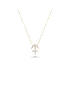 0.09 Cts White Diamond Sagittarius Necklace in 14K Gold