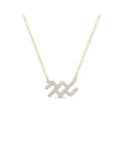 0.09 Cts White Diamond Necklace in 14K Yellow Gold