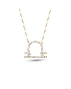 0.15 Cts White Diamond Necklace in 14K Yellow Gold