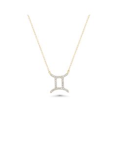 0.11 Cts White Diamond Gemini Necklace in 14K Gold