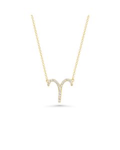 0.08 Cts White Diamond Aries Necklace in 14K Gold