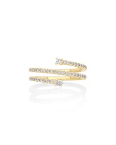 0.39 Cts White Diamond Ring in 14K Yellow Gold