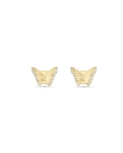 0.06 Cts White Diamond Earring in 14K Yellow Gold