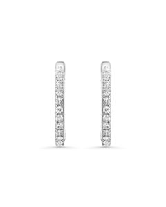 0.12 Cts White Diamond Earring in 14K White Gold