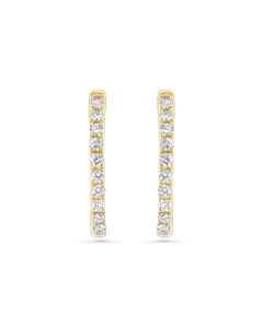 0.28 Cts White Diamond Earring in 14K Yellow Gold