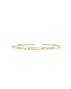 0.23 Cts White Diamond Bracelet in 14K Yellow Gold