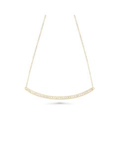 0.18 Cts White Diamond Necklace in 14K Yellow Gold