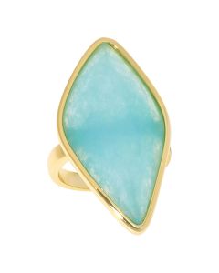 16.20 Cts Green Chalcedony Ring in Brass