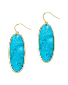 40.80 Cts Composite Turquoise Dangle Earring in Brass