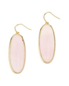 44.80 Cts Pink Chalcedony Dangle Earring in Brass