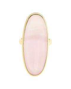12.40 Cts Pink Chalcedony Ring in Brass