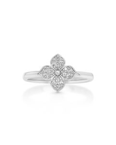 0.14 Cts White Diamond Ring in 14K White Gold