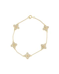 0.77 Cts White Diamond Bracelet in 14K Yellow Gold