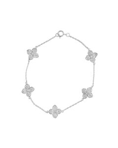 0.76 Cts White Diamond Bracelet in 14K White Gold