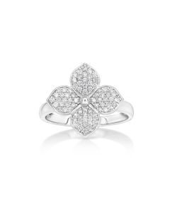 0.37 Cts White Diamond Ring in 14K White Gold