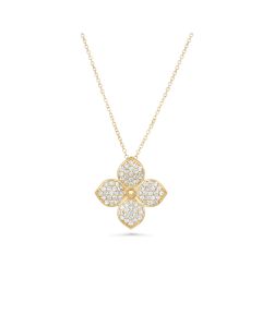 0.39 Cts White Diamond Pendant in 14K Yellow Gold