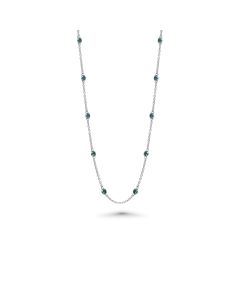 1.62 Cts Blue Diamond Necklace in 14K White Gold