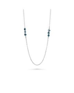 1.00 Cts Blue Diamond Necklace in 14K White Gold