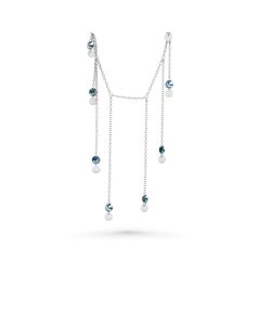 1.92 Cts Blue Diamond Necklace in 14K White Gold