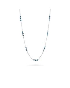 2.77 Cts Blue Diamond Necklace in 14K White Gold
