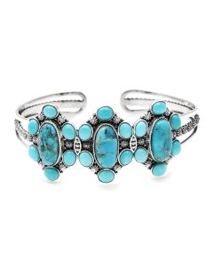 21.5 Ctw Turquoise Bangle in 925