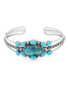 12.55 Ctw Turquoise Bangle in 925