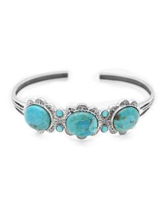 13.95 Ctw Turquoise Bangle in 925