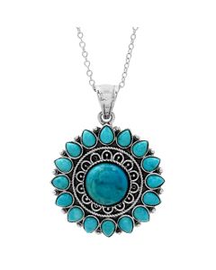 5.3 Ctw Turquoise Pendant in 925