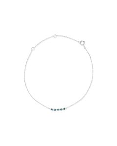 0.29 Cts Blue Diamond Bracelet in 14K White Gold