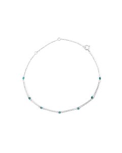 0.42 Cts Blue Diamond Bracelet in 14K White Gold