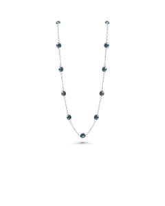 2.54 Cts Blue Diamond Necklace in 14K White Gold