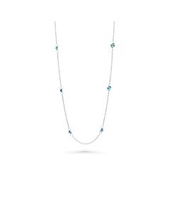 1.65 Cts Blue Diamond Necklace in 14K White Gold