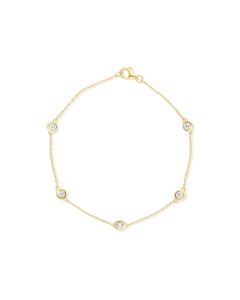 0.52 Cts White Diamond Bracelet in 14K Yellow Gold