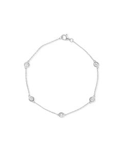 0.52 Cts White Diamond Bracelet in 14K White Gold