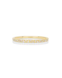 0.09 Cts White Diamond Ring in 14K Yellow Gold