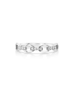 0.06 Cts White Diamond Ring in 14K White Gold
