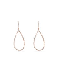 0.91 Cts White Diamond Earring in 14K Rose Gold