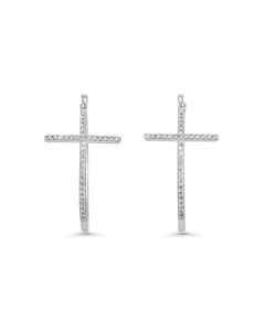 0.46 Cts White Diamond Earring in 14K White Gold