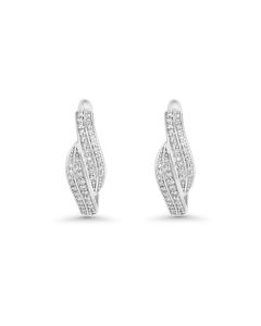 0.52 Cts White Diamond Earring in 14K White Gold