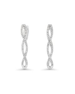 0.51 Cts White Diamond Earring in 14K White Gold