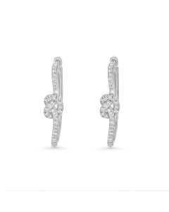 0.48 Cts White Diamond Earring in 14K White Gold
