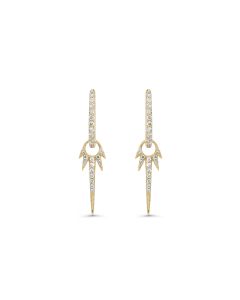 0.35 Cts White Diamond Earring in 14K Yellow Gold