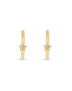 0.02 Cts White Diamond Earring in 14K Yellow Gold