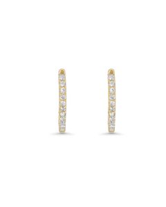 0.16 Cts White Diamond Earring in 14K Yellow Gold
